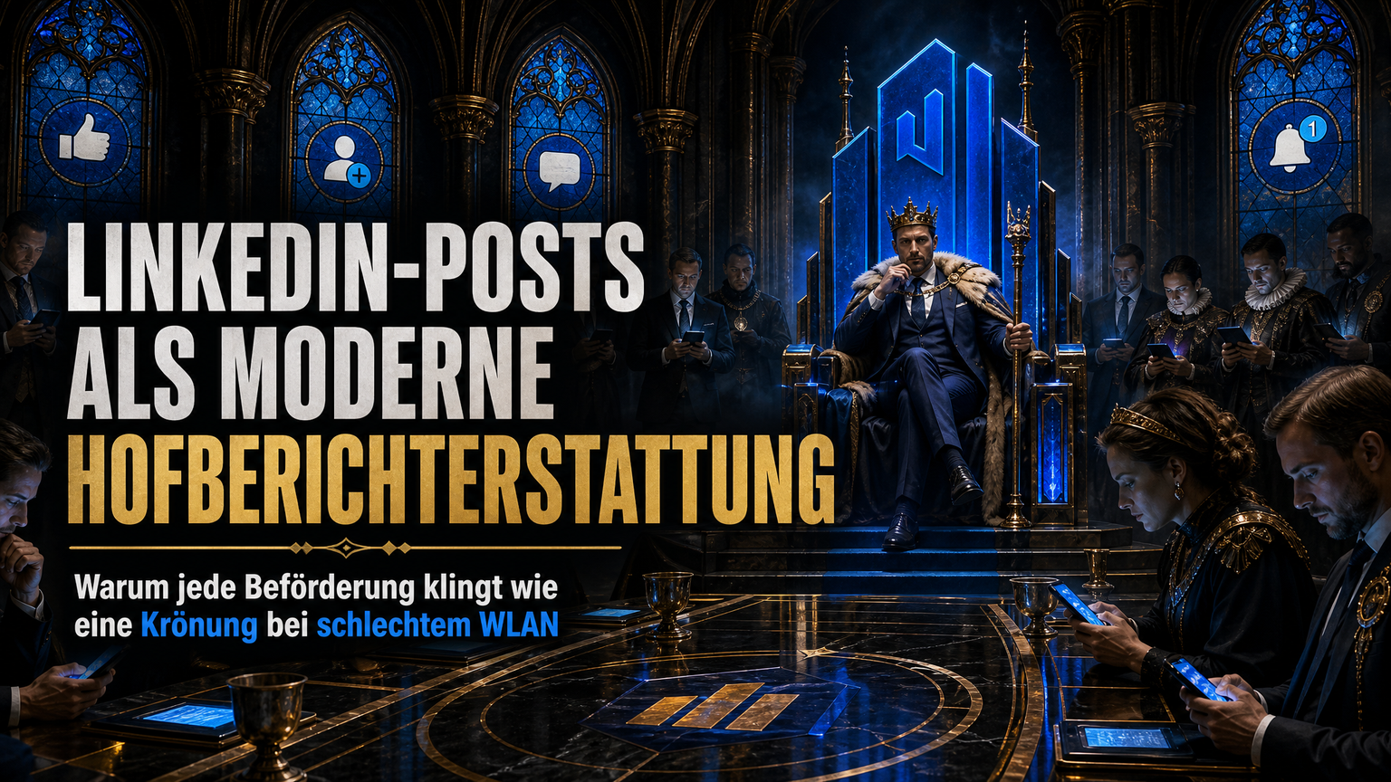 Slide 1 Vorschau: LinkedIn-Posts als moderne Hofberichterstattung